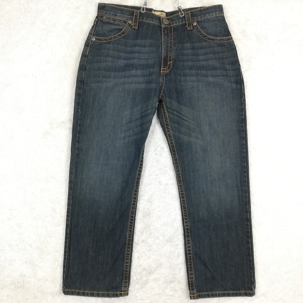 Wrangler 20X Mens Jeans Regular Straight Leg No. 33 Blue Denim Whiskering 34x30